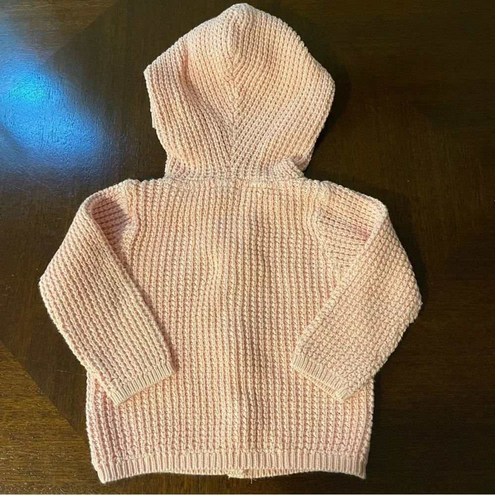 Carter’s | Pink Bear Ears Hooded Knit Cardigan | 12 mo